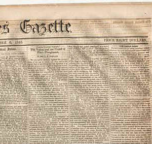 28291. (newspaper) "THE COSTON LIGHT". The United States Gazette. November 6, 1845