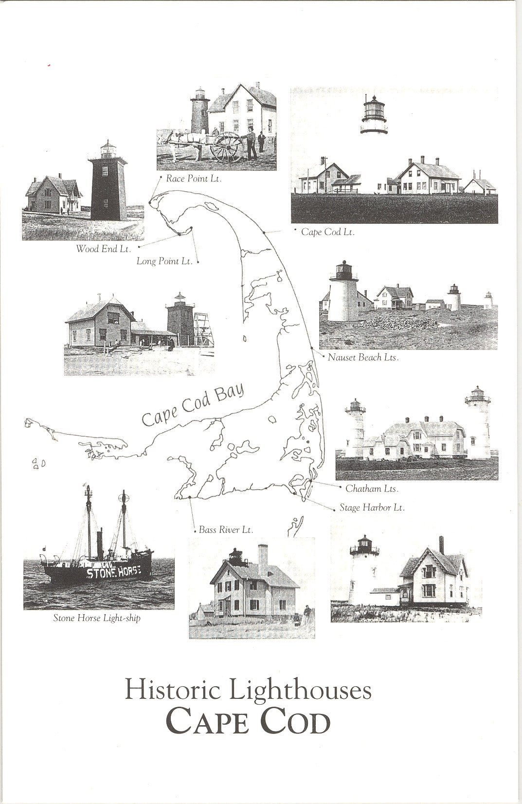 CP-01.(wall print) Historic Lighthouses Cape Cod.
