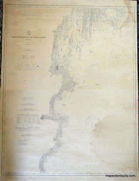 33147. (chart) Seguin Island to Kennebunkport, Maine #107. USGS Edition of 1878. - Image 2