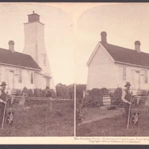 33153. (stereoview print) Government Lighthouse, Fort Williams, Ontario Canada c.1900 view.