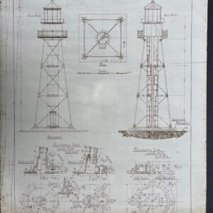 34018. (early plan copy) U.S. LIGHTHOUSE ESTABLISHMENT. Early copy of hand drawn architectural drawings for : Point Loma Light Station, California. James F. Gregory. Engineer Secretary, U. S. Light House Board. Filed July 1st., 1890.