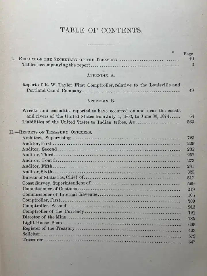 34024. (shipwreck report & charts) Annual Report of the Secretary of the Treasury on the State of the Finances For the Year 1874, Report of Light House Board. Wash. GPO. 1874. 762p. - Image 6