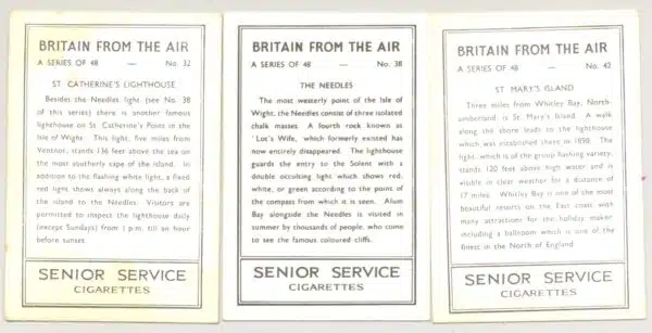 34032. (set 3) Senior Service Cigarette Cards “Britain From The Air” c.1939. - Image 2
