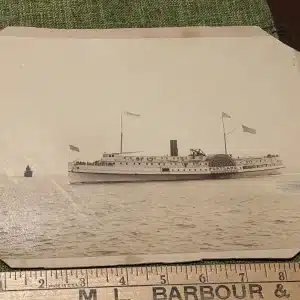 1831. (photos) Steamship S.S. Portland Passing Deer Island Light, Under Construction, Under Way c.1890.