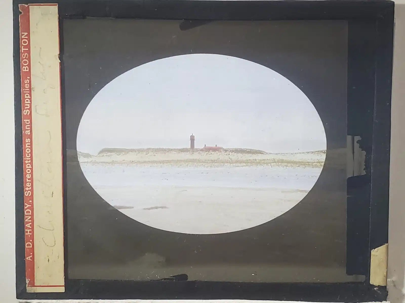 35034. (glass projection slide) Monomoy Point [Cape Cod} Lighthouse, Chatham, Mass. c.1900 - Image 2