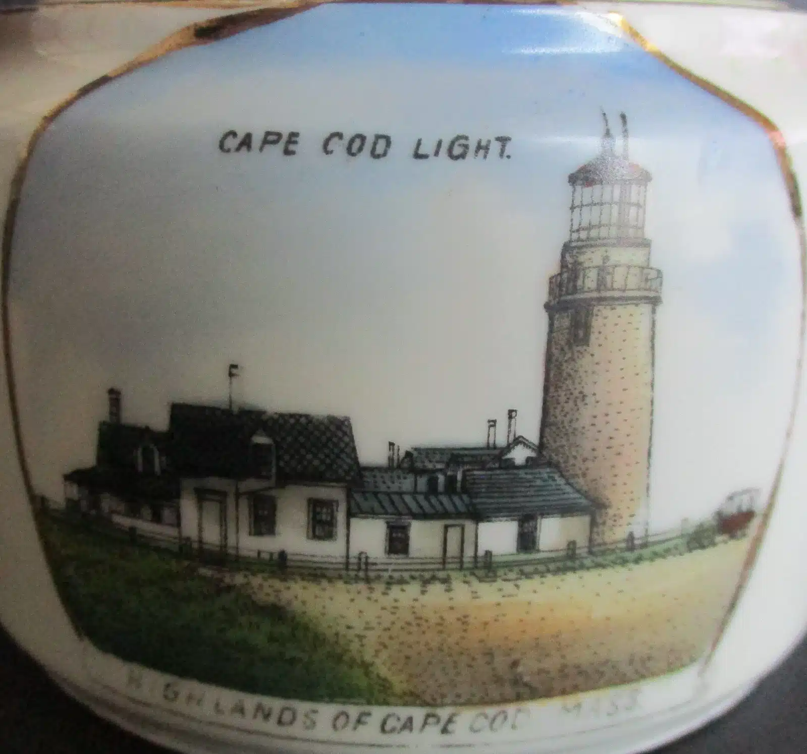 8486d. (souvenir sugar) Cape Cod Lighthouse, Highlands of Cape Cod, North Truro, Mass. c.1900. - Image 3