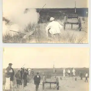 34038c. (photos) Firing the Life Line – U.S. Life Saving Service Drill c.1910.