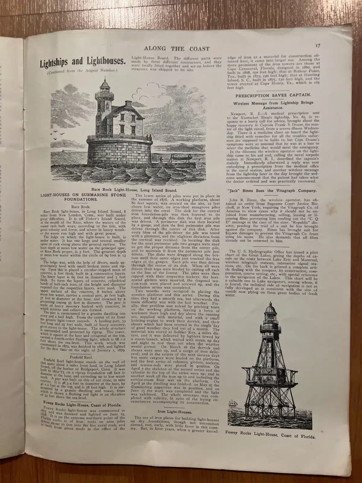 27284e, f. (magazines) Along the Coast – Official Organ of the Surfman’s Mutual Benefit Association. Along the Coast Publishing. Boston. Volume 1, 1909. - Image 4
