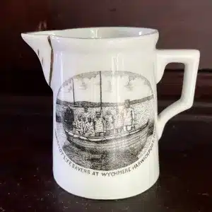 35044. (souvenir creamer) MONOMOY LIFE SAVERS AT WYCHMERE HARWICHPORT, MASS. c.1900.
