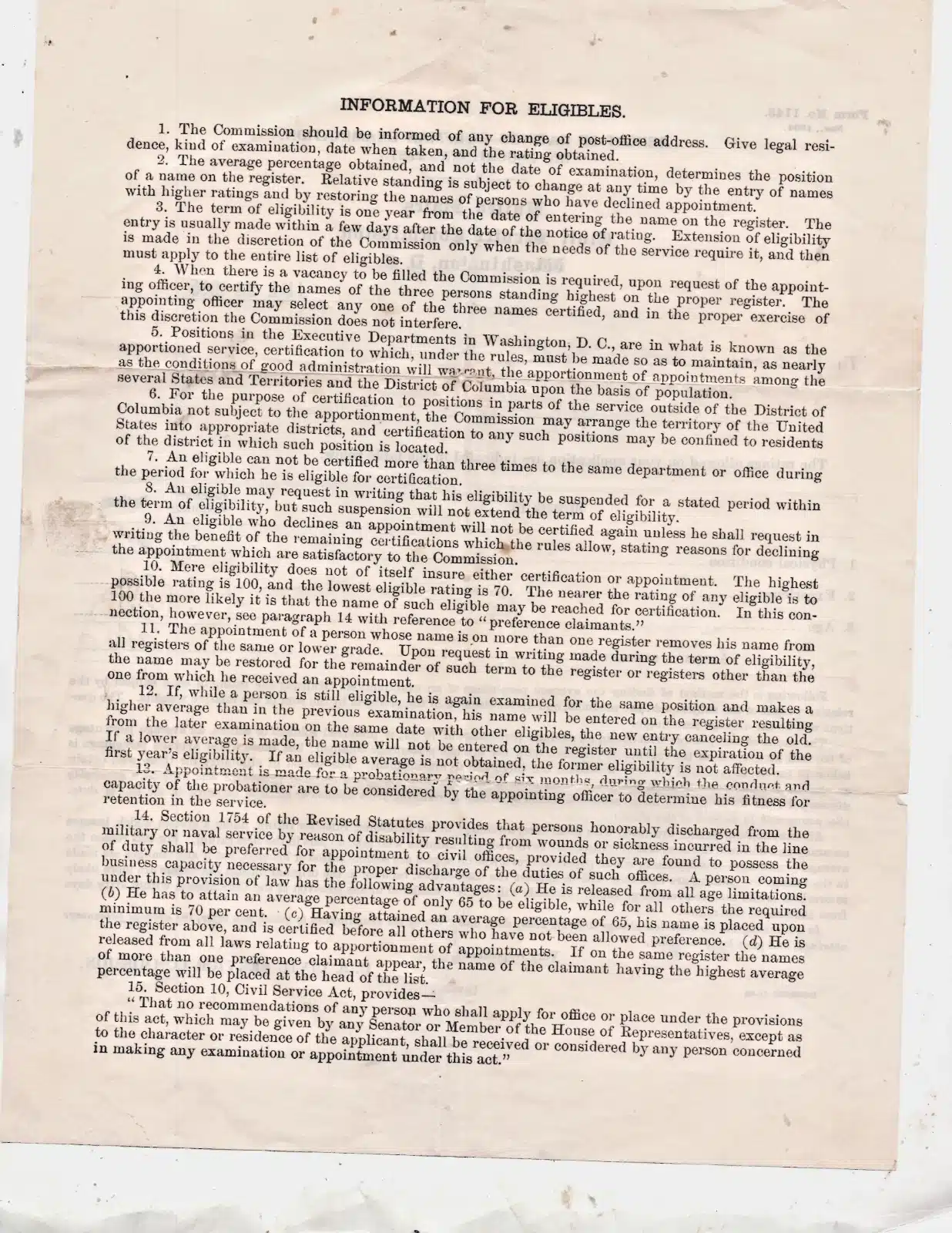 35045. (document) Form 1143. Report of Ratings - Surfman Exam. U.S. Civil Service Commission. c.1905. 2p. - Image 2