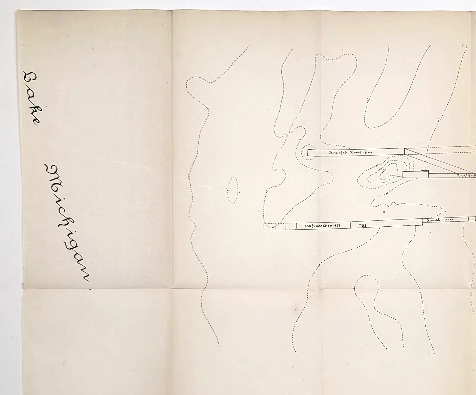 35048. Lake Michigan Harbor Maps Showing Life-Saving Station c.1890. - Image 2